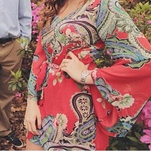 VALENTINES Small red paisley boutique dress